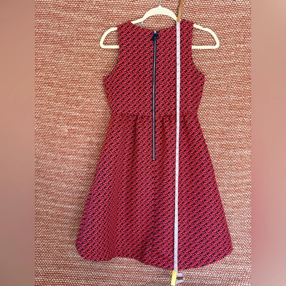 Anthropologie Red and Blue Patterned Midi Dress - Picture 9 of 11